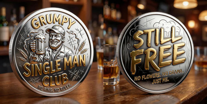Grumpy Single Man Club Coin