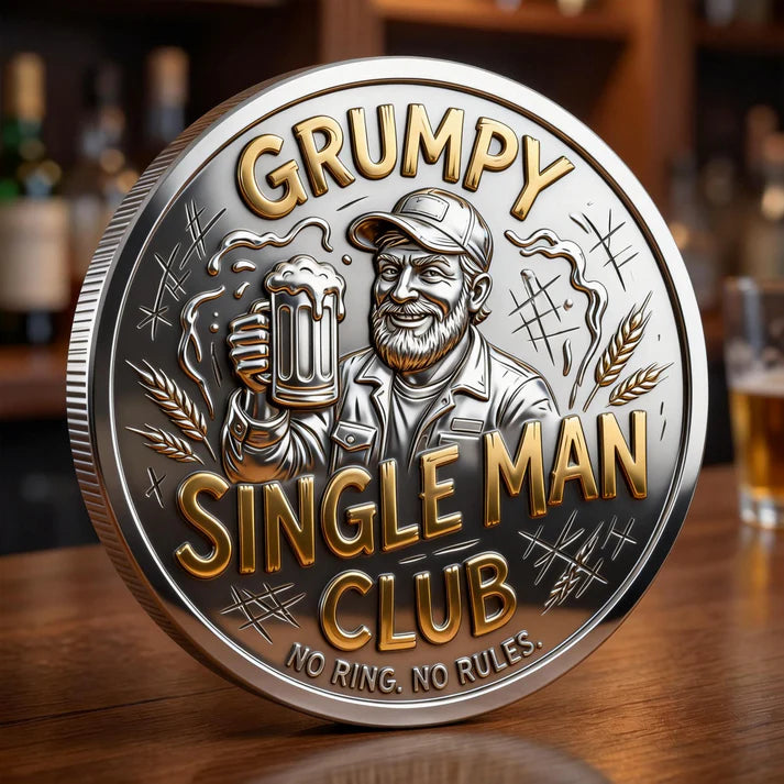 Grumpy Single Man Club Coin